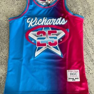 Dwyane Wade pink/blue high school basketball jersey size small.
